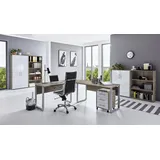 BMG Möbel Büro Office Edition Set 1) Weiß/Sonoma Eiche