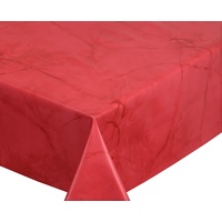 Wachstuchtischdecke abwischbar, OVAL RUND ECKIG, fleckenabweisende Gartentischdecke Marmorstein, zuschneidbare Wachstuch Tischdecke (Eckig 140x240 cm, Rot)