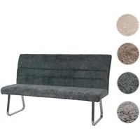 Mendler Sitzbank HWC-G55, Esszimmerbank Bank, Edelstahl geb√orstet Stoff/Textil Chenille