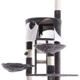 Wiltec Kratzbaum deckenhoch 240-260 cm grau/weiß