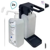 Blanc HYGIENIC SET: Blanc Hygienic Hebelspender 1.000ml + 2x 1 Liter Haut- und Händedesinfektion mit vormontierter Pumpe