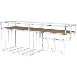 Chic Antique Eisen Regalbrett mit Haken, 24x58x18 cm, antique creme