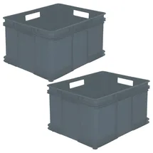 KEEEPER Aufbewahrungsbox Kollektion 52l 52 x 43 x 28 cm 2-tlg. Grau/ Silber