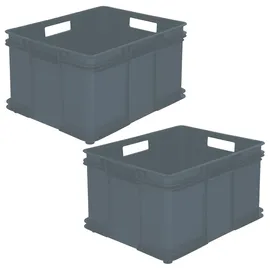 KEEEPER Aufbewahrungsbox Kollektion 52l 52 x 43 x 28 cm 2-tlg. Grau/ Silber