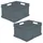 KEEEPER Aufbewahrungsbox Kollektion 52l 52 x 43 x 28 cm 2-tlg. Grau/ Silber