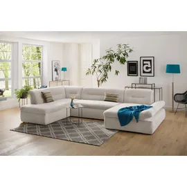 Home Affaire Wohnlandschaft Polyester U-Form 3-Sitzer Beige