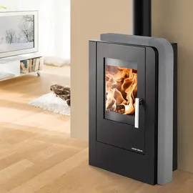 Haas + Sohn Aruba 220.17-ST Stahl Perl-Schwarz/Abdeckplatte Quarzit Grau