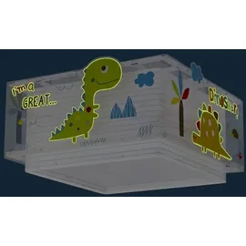 Dalber 73456 - Kinder Deckenleuchte, Dinos 2xE27/60W/230V - Weiß/Bunt