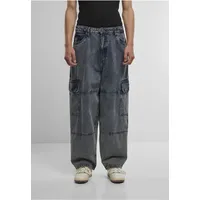 URBAN CLASSICS Tapered Heavy Ounce Baggy Cargo Jeans Dirty Washed 32