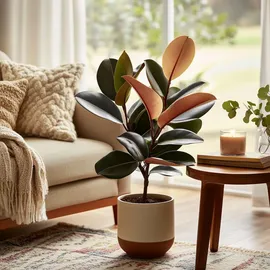 Plant in a Box - Ficus Elastica Abidjan Höhe 75-100cm - Topf 24cm