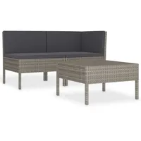 vidaXL Garten-Lounge-Set 3-tlg. grau 310188