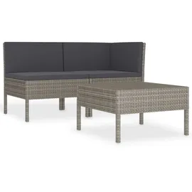 vidaXL Garten-Lounge-Set 3-tlg. grau 310188