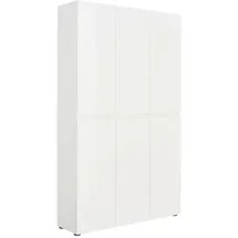 home24 Schuhschrank 120 x 200 x 34 cm hochglänzend / weiß
