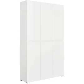 home24 Schuhschrank 120 x 200 x 34 cm hochglänzend / weiß