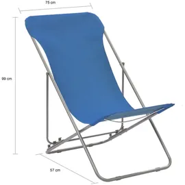 vidaXL Klappbare Strandstühle 44358 75 x 57 x 99 cm blau 2 St.