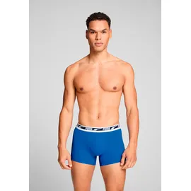 Puma Boxershorts PUMA "PUMA MEN EVERYDAY MULTI LOGO BOXERS 2P", Herren, Gr. XL, blau (blau combo), Single Jersey, Obermaterial: 95% Baumwolle, 5% Elasthan, körpernah, Unterhosen, Komfortabler Logobund