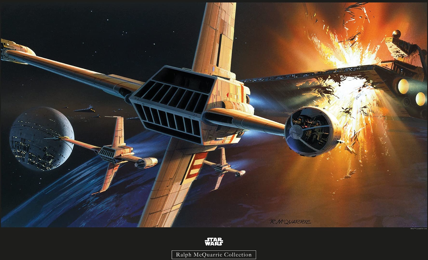 Komar Star Wars Classic RMQ Endor Orbit War - Größe: 70 x 50 cm, Wandbild, Poster, Kunstdruck (ohne Rahmen)