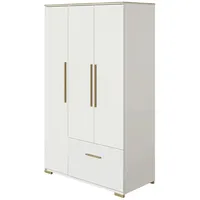 Paidi Kleiderschrank Enie 123,5 x 200,4 x 55,6 cm Eiche massiv weiß