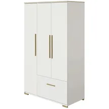 Paidi Kleiderschrank Enie 123,5 x 200,4 x 55,6 cm Eiche massiv weiß