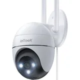 ieGeek Überwachungskamera 2K Überwachungskamera Aussen WLAN, PTZ Outdoor IP Kamera überwachung (Aussen, AuBenbereich, außen, WiFi Dome Camera mit Farbiger Nachsicht, Bewegungserkennung, 1-tlg., Mensch Bewegungsmelder, Zwei-Wege-Audio,Ton und Lichtalarm, Automatische Verfolgung)