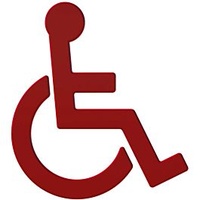 Hewi Symbol Rollstuhl 801.91.03033 rubinrot, selbstklebend