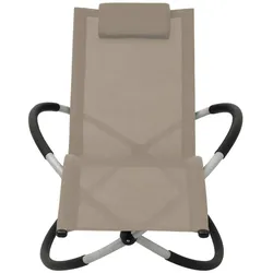 vidaXL Sonnenliege Geometrisch Stahl Taupe