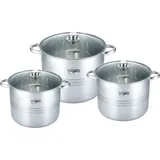 COFI 1453 Edelstahl Kochtopf-Set 6-tlg. 26 cm + 28 cm + 30 cm
