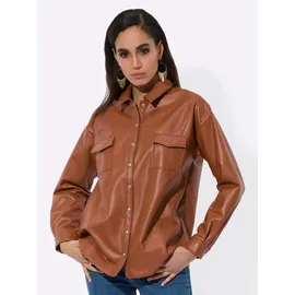 CREATION L Lederimitat-Blusenjacke in cognac | Gr.: 36
