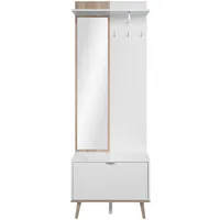 Finori Garderobe Göteborg 68 x 195 x 32 cm Weiß / Sonoma Eiche
