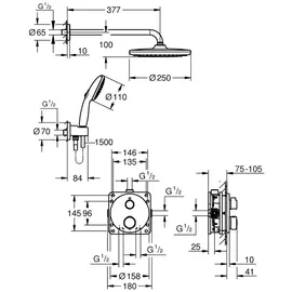 Grohe Precision Unterputz-Duschsystem schwarz matt 348832430