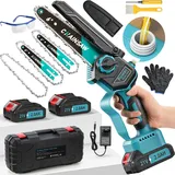 Mini Kettensäge mit Akku, Akku Kettensäge 6 Zoll mit 1000W Bürstenloser Motor, 4000mAh Akku Säge für Makita 18V Akku, mit Automatischer Öler, Handkettensäge für Gartenscheren Astschere Holzschneidenz