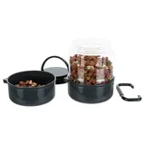 Trixie Reise-Set, Futtertonne / 2 l, 0,75 l, dunkelgrau