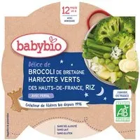 Babybio DÉLICE DE BROCOLI BRETAGNE HARICOTS VERTS DES HAUTS-DE-FRANCE RIZ AU PERSIL dès 12 mois Aliment 230 g