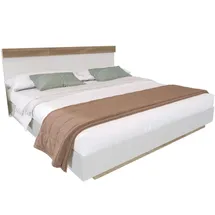 stilvora Rahmenbett, Eiche, Weiß, Holzwerkstoff, 160x200 cm, Schlafzimmer, Betten