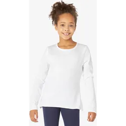 Langarmshirt Basic Baumwolle Kinder weiss ultraweiß 123-130cm 7-8J