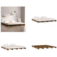 vidaXL Palettenbett Honigbraun 120x200 cm Massivholz Kiefer - Palettenbett - Palettenbetten - Paletten Bett - Paletten Betten