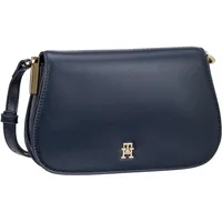 Tommy Hilfiger Handtasche TH Spring Chic Flap Cross SP24 Space Blue Schwarz Damen