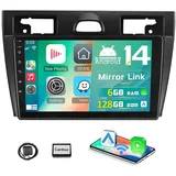 ESSGOO 8Core Android 14 Autoradio Navi Carplay Für Ford Fiesta MK5 2002-2008 Autoradio (DAB+ (optional), DAB (optional), 4G, RDS, AM, FM, Carplay Android Auto Bluetooth EQ USB GPS Navi WIFI Touchscreen)