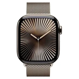 Apple Watch Series 10 GPS + Cellular 42 mm Titangehäuse natur Milanaise Loop natur