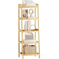 LuxusKollektion Leiterregal Bambusleiter Bücherregal Badezimmer Natürlich 5 Ablagen (127cm H) braun
