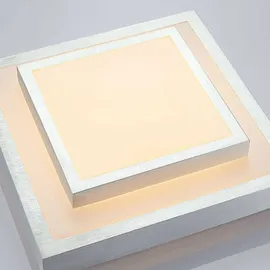 LINDBY LED-Deckenleuchte Mirco, 32 cm, eckig, Aluminium - Silber/Grau
