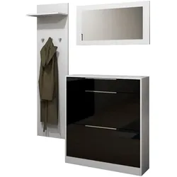 Garderoben-Set BORCHARDT MÖBEL "Olivia", schwarz (schwarz matt), Spanplatte, Kastenmöbel-Sets