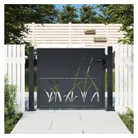 vidaXL Gartentor Anthrazit 105x105 cm Stahl Gras-Design vidaXL