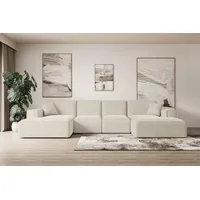 ALTDECOR Wohnlandschaft SIERRA-U-S, Couch mit Schlaffunktion, Wohnzimmer - Wohnlandschaft, Corner Sofa Bett Eckcouch Couch L-Form Schlafcouch Ausziehbar beige