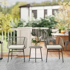 Outsunny Gartenmöbel-Set,, Dunkelgrau Metall, Gartenmöbel Gartenmöbel-Sets