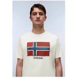Napapijri Flag Tiki Kurzarm-t-shirt - White Whisper - 3XL