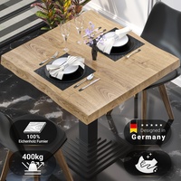 Bistro Tischplatte Baumkante | Eiche | B:T 60 x 60 cm | Gastro Massivholzplatte