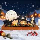 Tccydm Advent Kerzenhalter, Adventskranz Modern, Adventskranz Teelichthalter, Adventskranz Metall mit Holz Haltern, Weihnachtsdeko Tisch, Kerzenständer Weihnachten für Tischdeko Weihnachtsdeko