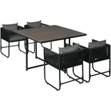 Outsunny Polyrattan Set 5-tlg. Grau