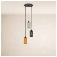 s.luce Cruet Mehrfach-Pendelleuchte Glas 3 oder 5-flammig 3-flammig / Mehrfarbig / Hoch